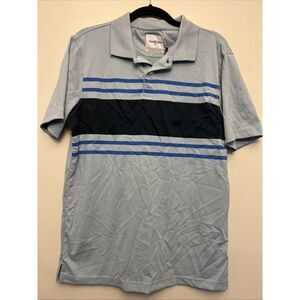 Goodfellow men's polo‎ shirt, medium, blue striped NWT